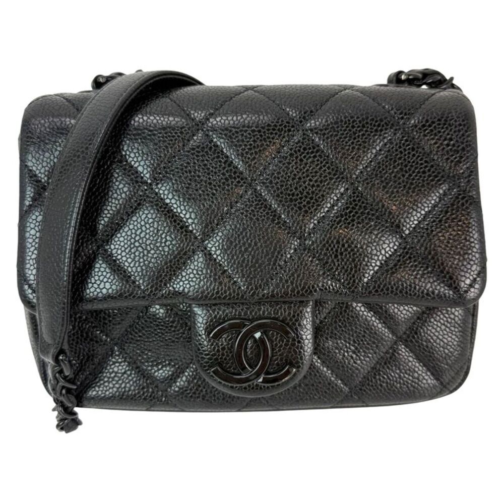 Chanel Caviar Quilted Incocognito Mini Square Black Flap Bag